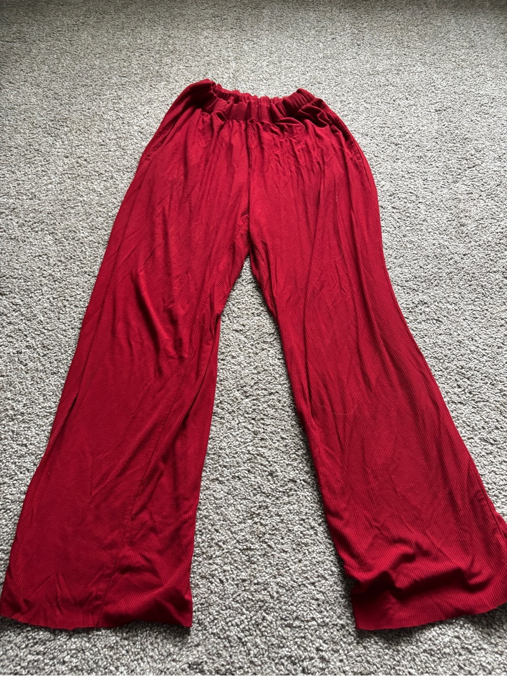 SKIMS Red Wide-Leg Lounge Pants